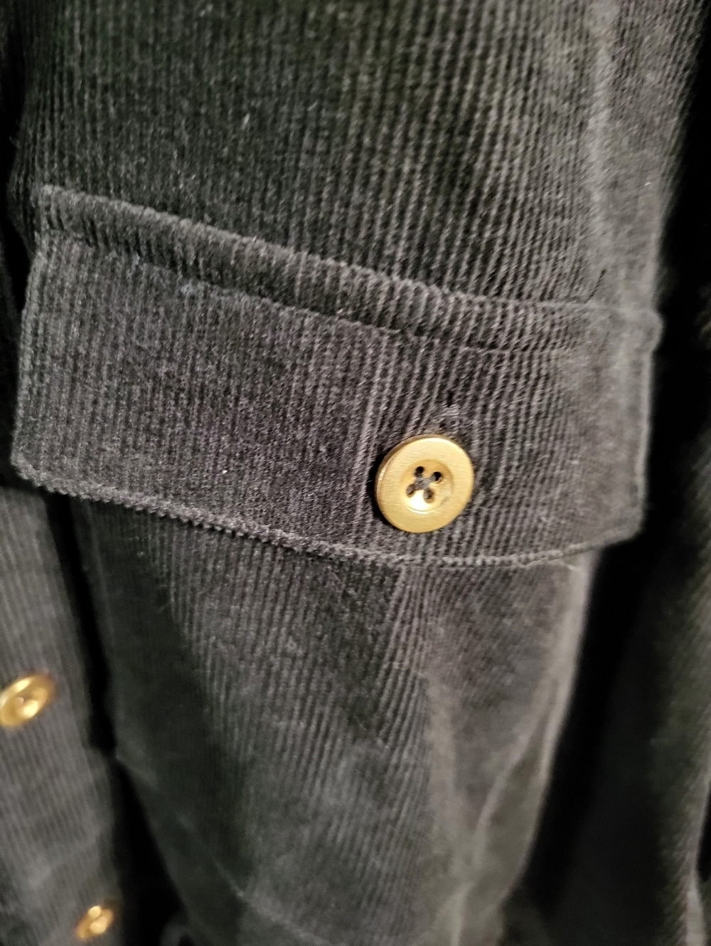 NEW Cruel Denim Women’s Black Corduroy Button Shacket SZ L - Picture 3 of 7